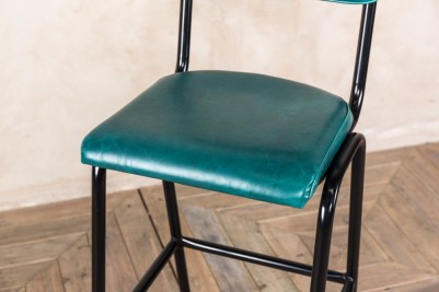 teal leather bar stool