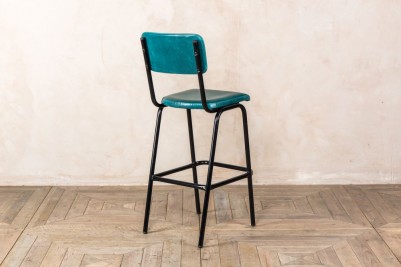 teal leather stool