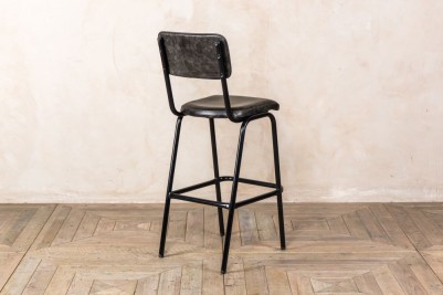 vintage grey leather bar stools