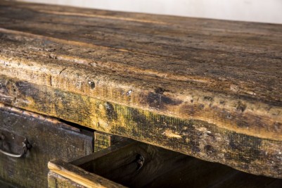vintage distressed workbench