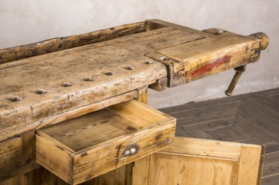 vintage wooden workbench