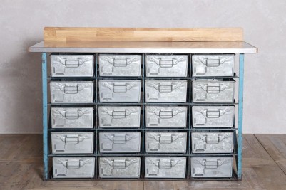 steel bench with metal drawers