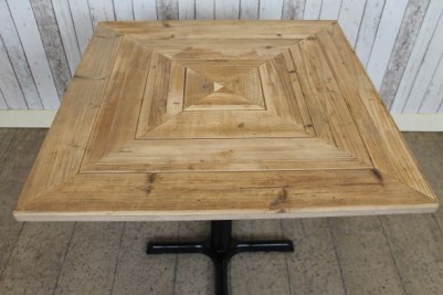 reclaimed pine table with metal prong base