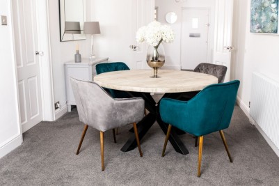teal grey dining chairs