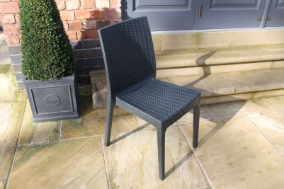 grey rattan dining chairs