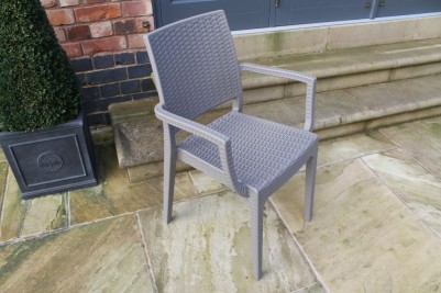 taupe rattan garden chair