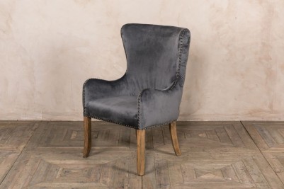 carver chair in grey velvet