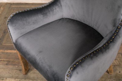 dining chair in grey velvet