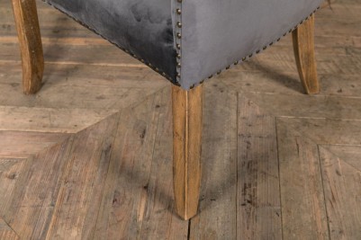 grey velvet carver chair