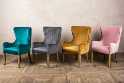 velvet carver chair french style