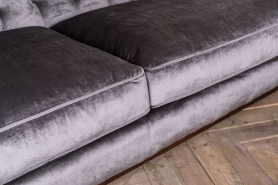 light grey velvet sofa