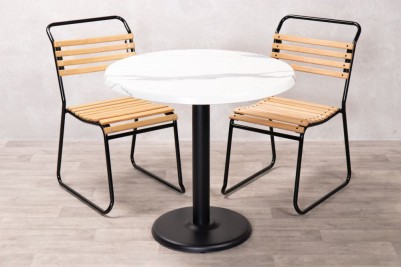 white-marble-round-cafe-outdoor-table-set