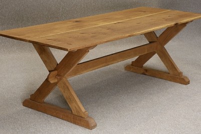 Solid Oak x framed table