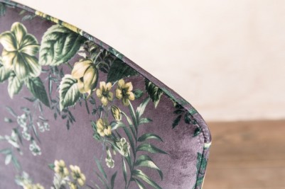 floral grey patterned velvet chair