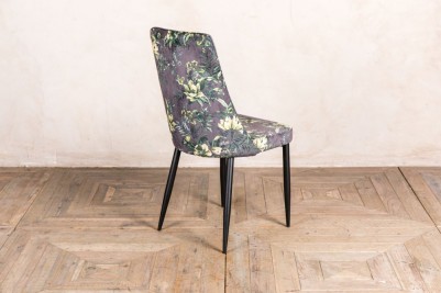 floral grey velvet dining chair