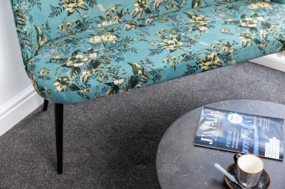 floral teal dining bench