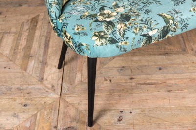 minimal legs floral teal dining bench