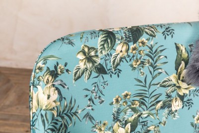 patterned teal dining bench