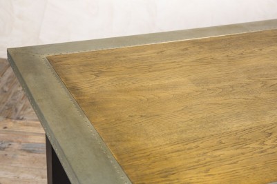 oak centre zinc edge industrial table