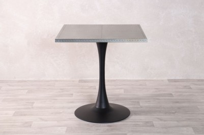 zinc table with tulip style base
