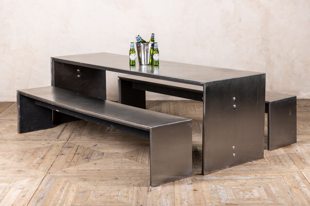 industrial stainless steel table and benches