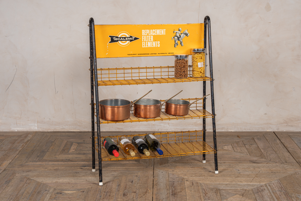 vintage industrial wire shelving