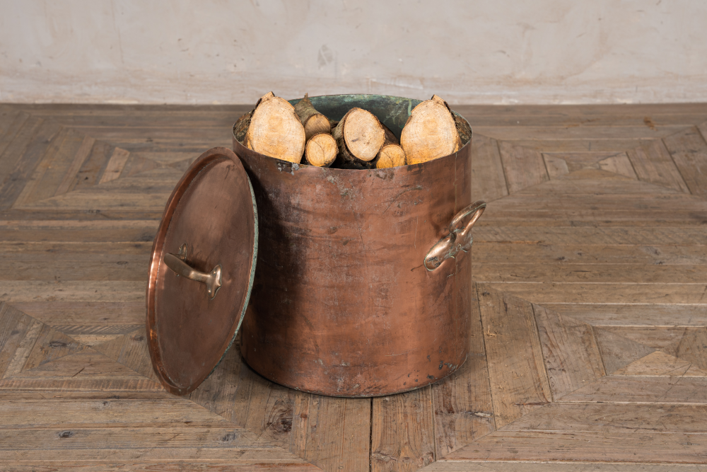copper log bin