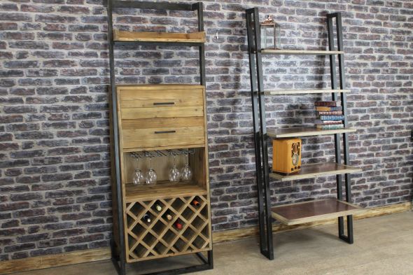Rustic Wine Rack Industrial Look Reclaimed, Wine Shelving Units