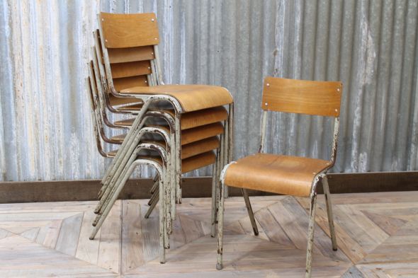 Industrial Metal Chairs Vintage Stacking Dining Chairs