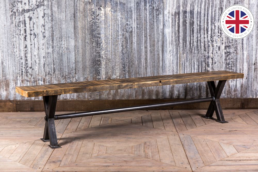 industrial style dining bench