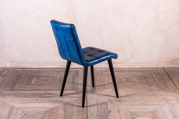 Slim Dining Chairs Buffalo Leather, Blue Leather Dining Chairs