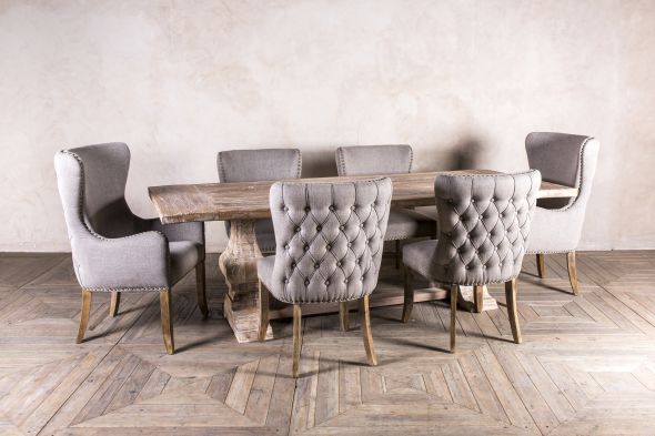 Chamonix Upholstered Carver Chair With, Oak Upholstered Dining Room Chairs With Arms