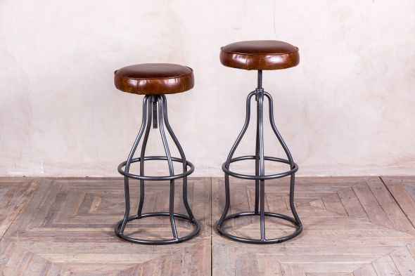 adjustable leather stool