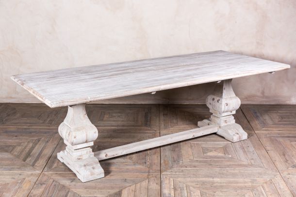 Distressed Limed Elm Table White Washed, How To Whitewash Wood Dining Table