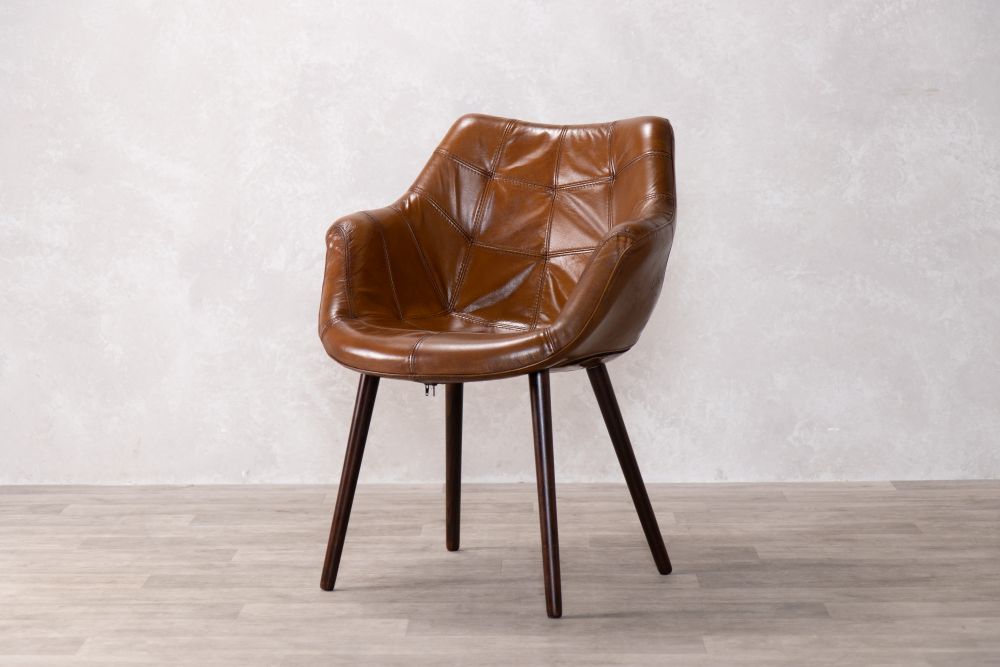 tan leather bucket chair