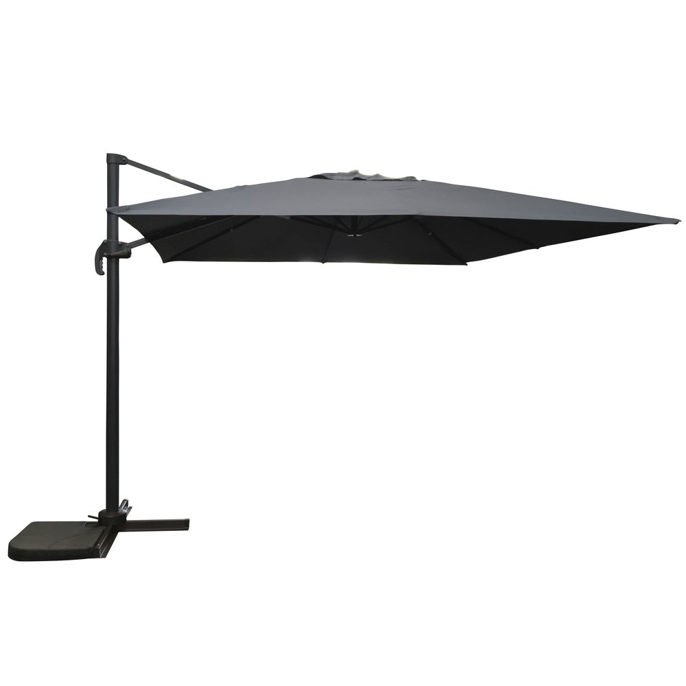 Dunstable 3mx3m Square Grey Parasol with Wheeled Base