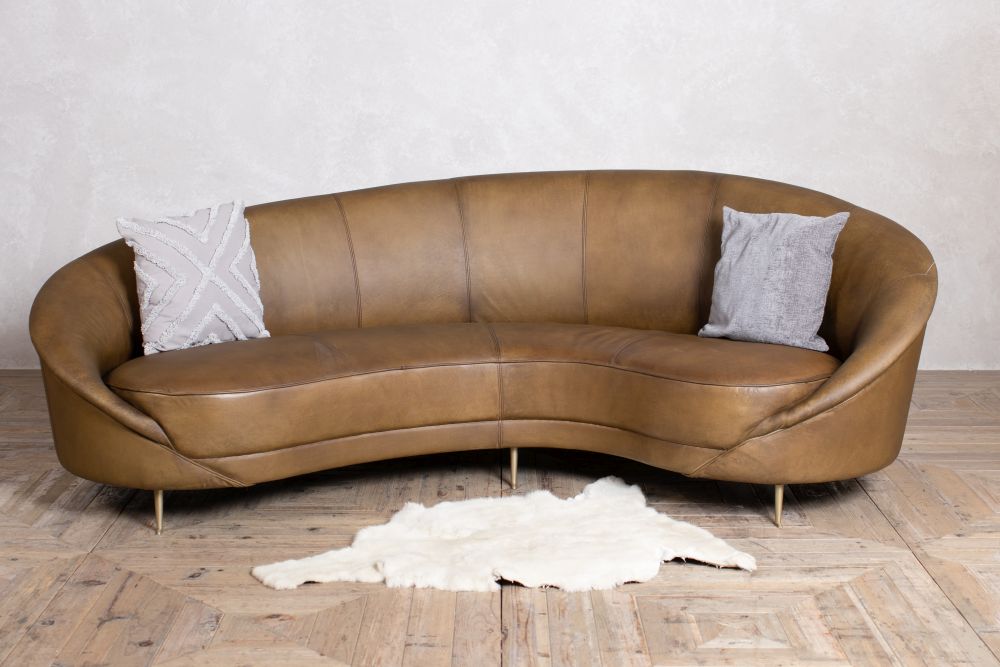 Roxy Real Leather Sofa Peppermill