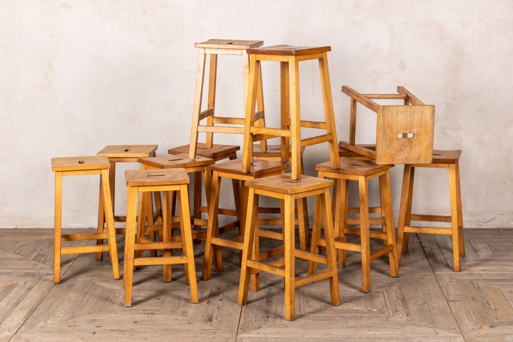 vintage lab stools