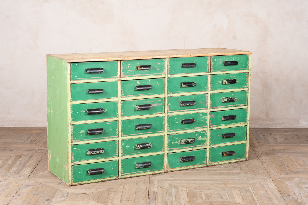 vintage bank of drawers