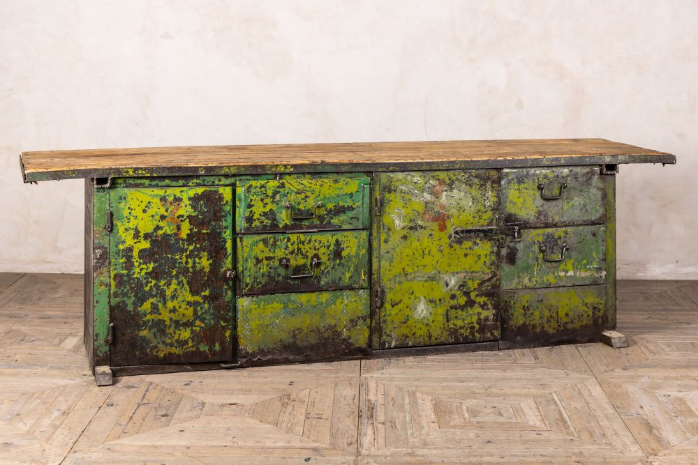 wooden top vintage sideboard