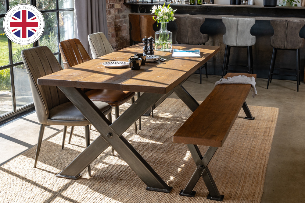 steel and timber table