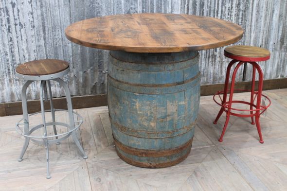Vintage Barrel Table Wine Barrel Pub Table Poseur Table