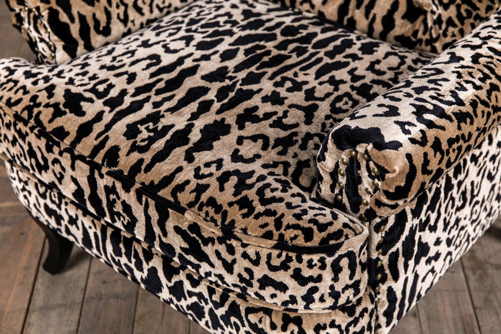 Leopard Print Armchair Velvet Pattern, Leopard Print Bar Stools Uk