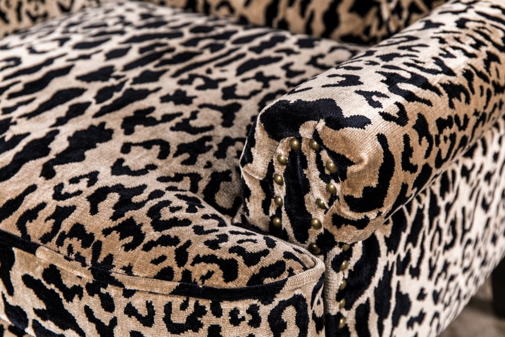 Leopard Print Armchair Velvet Pattern