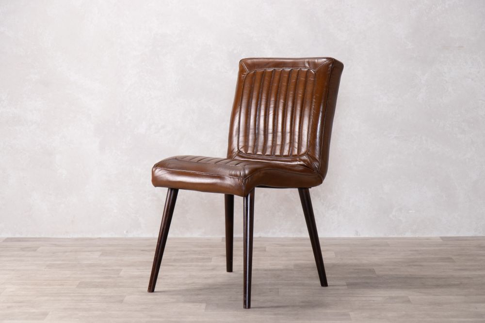 ribbed vintage style leather chairs