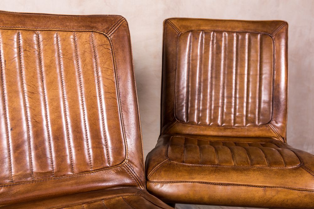 Vintage Style Leather Chairs, Retro Leather Dining Chairs Uk