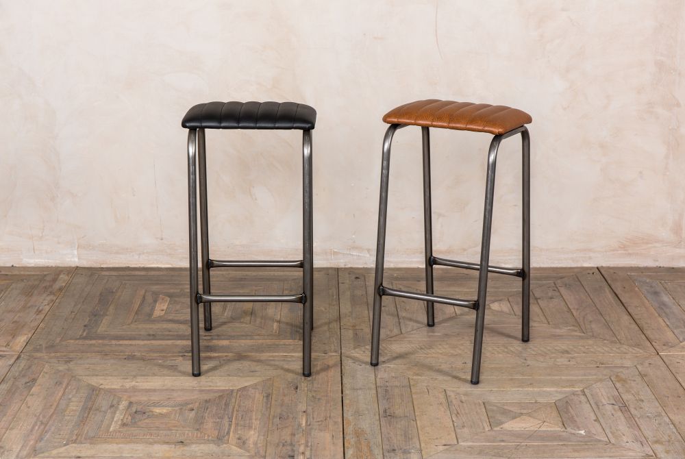 Backless Counter Stools Peppermill, Leather Backless Bar Stools