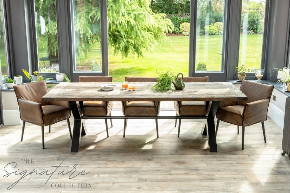 kendal reclaimed oak dining table range
