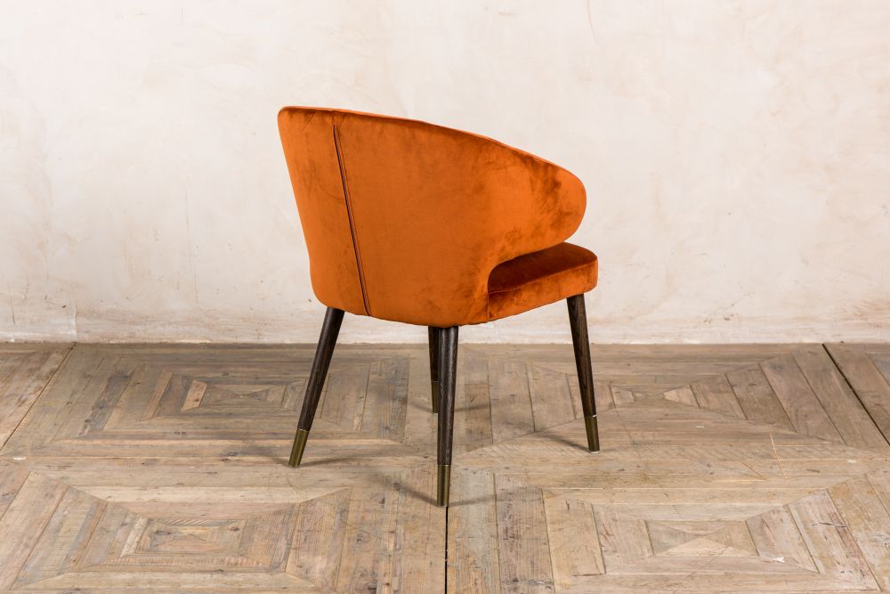 Retro Style Dining Chairs Peppermill, Orange Velvet Dining Room Chairs