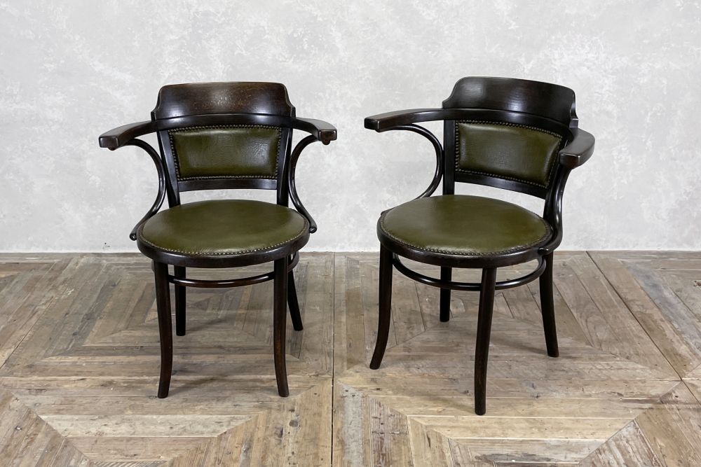 Pair of Upholstered Thonet Chairs